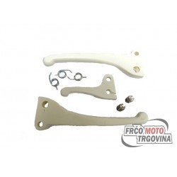 Levers set White - CIF for Piaggio Ciao , Si , Bravo