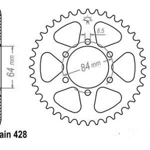 Zadnji zobnik 53z SUZUKI DR 125 (86-03) / DF 125 (99-01)