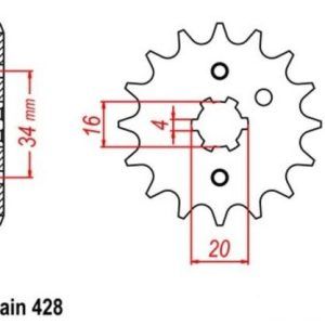 Zobnik 17z YAMAHA DT 125 LC (84-87) / TZR 80 RR (96)