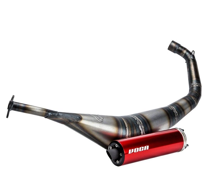 Izpuh Voca Warrior 50-70cc Derbi D50B0 - nizek - Rdeč dušilec