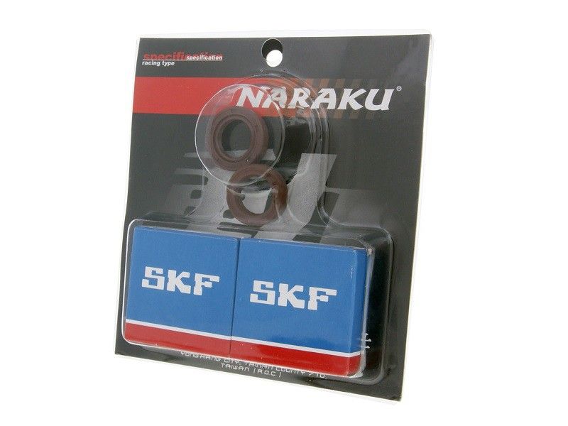 Set oljnih tesnil + ležajev Naraku SKF C4 metal cage- Piaggio / Gilera