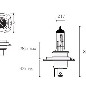 Žarnica Vicma - H4 P43t 12V 60/55W