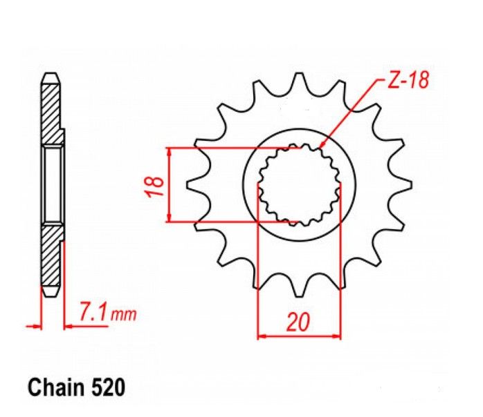 Prednji zobnik -MP91 - SUZUKI RM 125 (83-05) -11 zob