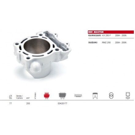 Cilinder Airsal 250cc - Kawasaki KX 250F 04-08 /Suzuki RMZ 250 04/06