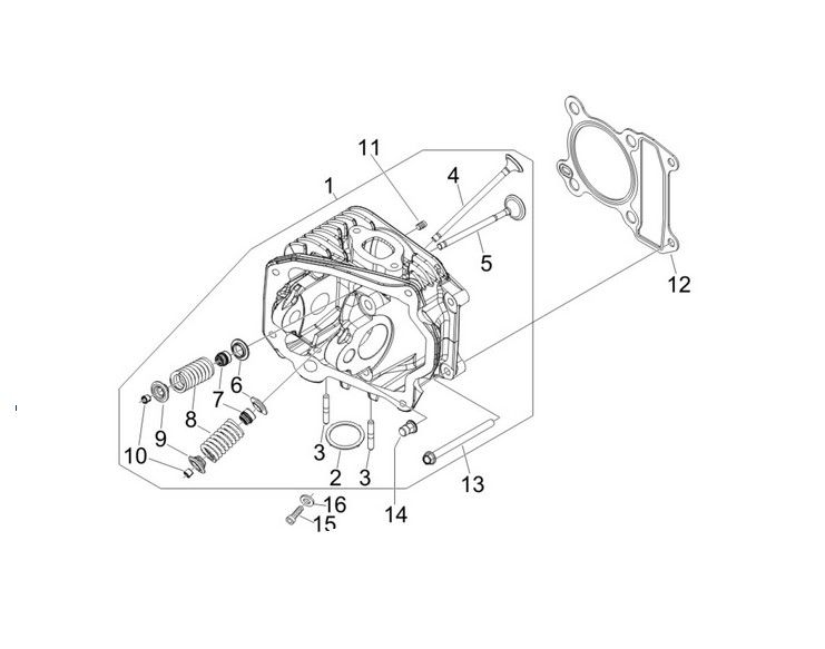 Izpušni ventil Piaggio Liberty 4T 50 2009-2014 , Zip 50 4T - 969239