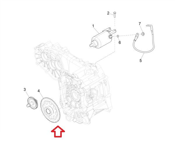 Kronasti zobnik starterja Piaggio Beverly , Mp3 , Carnaby , X9 , Vespa Gts , Gtv