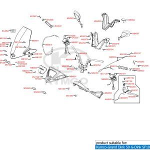 Ogledalo desno Kymco Grand Dink 50 - 125