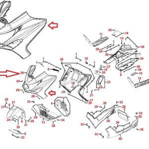 Sprednja maska Kymco Xciting 250i , 300i , 500i Original