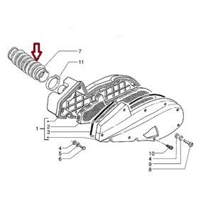 Sesalna cev OEM za Gilera Runner, Piaggio Skipper, SKR, TPH 125, 150, 180 2T