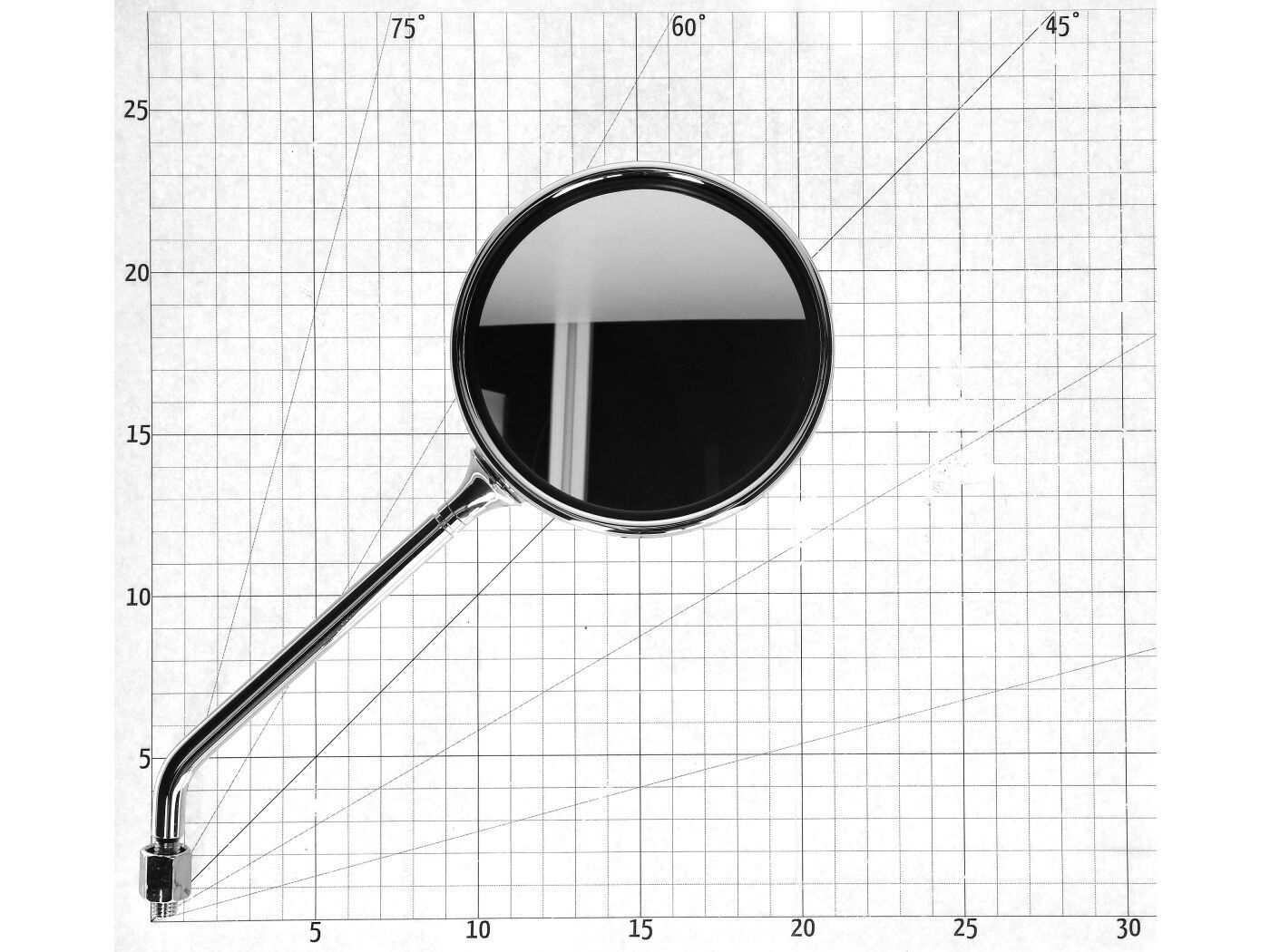 Ogledalo levo M8 kromirano za Vespa LX 50 2-, 4-taktna, Liberty 50-200 4-taktna