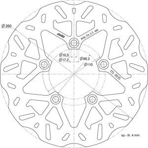 Zavorni disk Polini D.260/88mm Kymco Agility / People 125cc