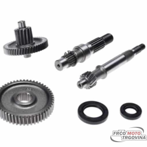 Zobnika in gredi (zobniški prenos) menjalnika z oljnimi tesnili – 50ccm GY6 4T NT16