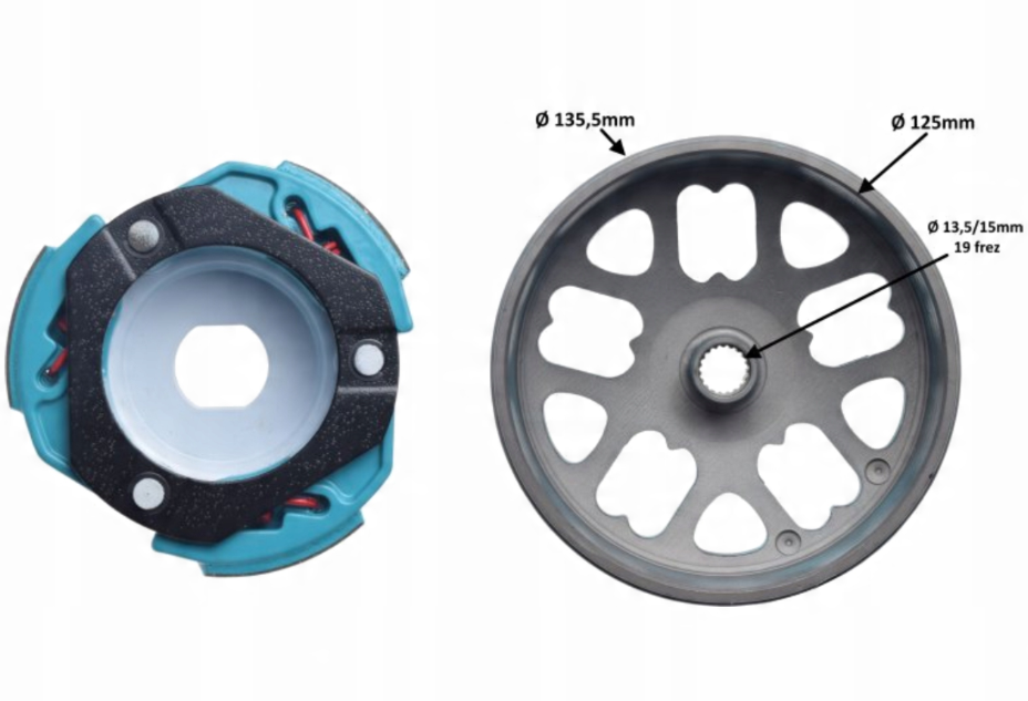 Komplet športne sklopke GY6 125/150 cc – z zvonom in povratno vzmetjo - slika 3