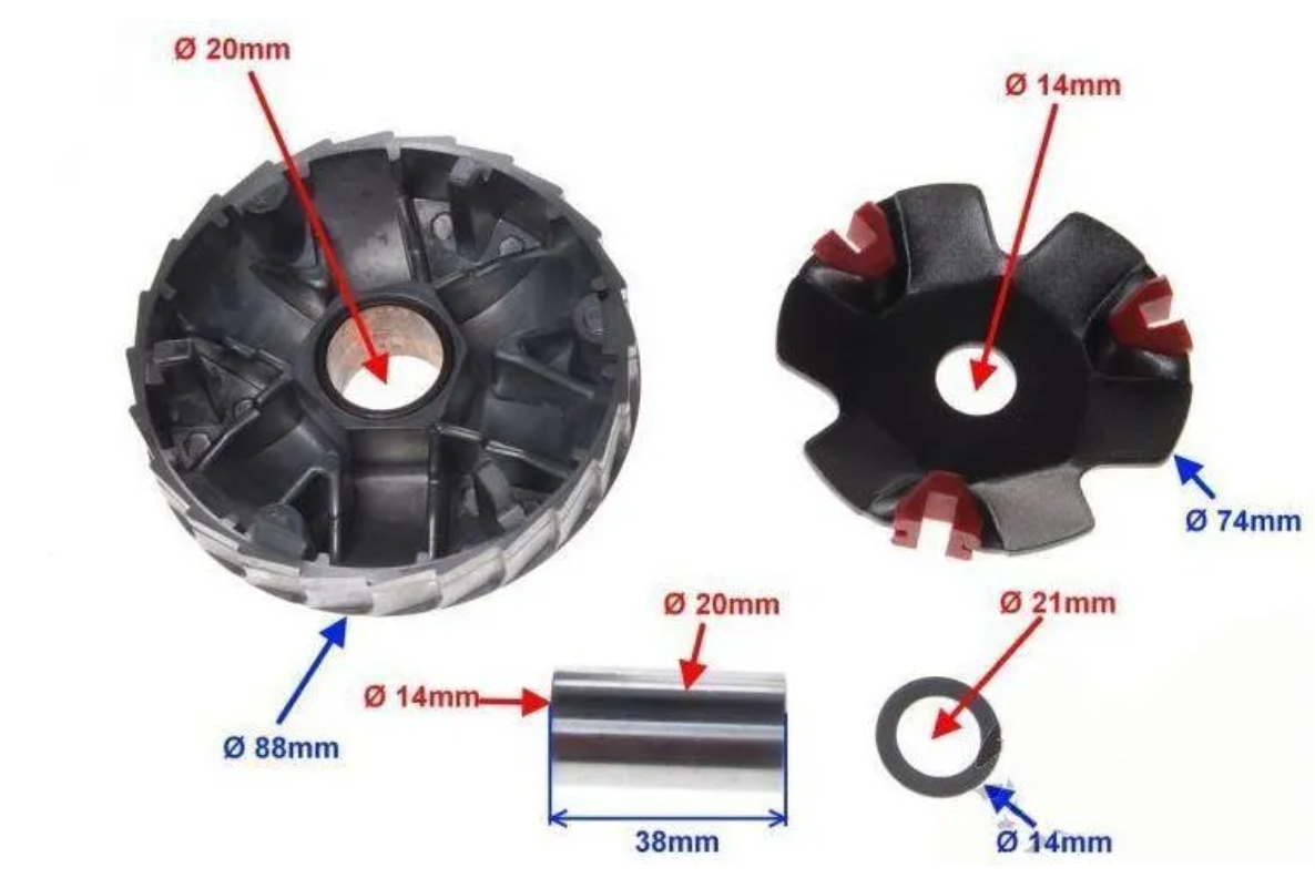 Varomat – TUNING za 50cc GY6-139QMA / 139QMB - 4T (2x set uteži) - slika 4