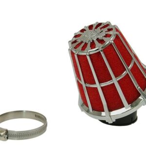 Malossi Red Filter E5 Racing – 38 mm (rdeč filter, krom ohišje)