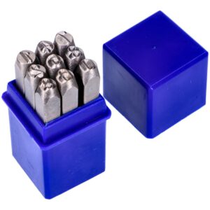 Komplet številčnih udarnih žigov 5 mm DIN1451 – 9-delni