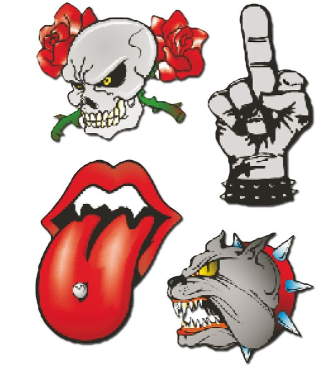 Nalepka “Roses – Finger – Tongue” (10 × 12 cm)
