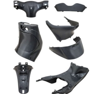 Set notranjih plastik DMP EVO - Piaggio Zip 2000 / Carbon Look / 9-delni komplet