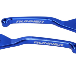 Set zavornih ročic Fast Arrow PRO CNC – Gilera Runner 50 / 125 / 180 – dvojni disk – modra
