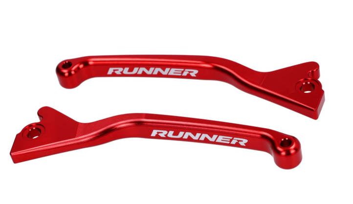 Set zavornih ročic Fast Arrow PRO CNC – Gilera Runner 50 / 125 / 180 – dvojni disk – rdeča