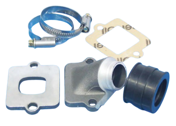 Sesalno koleno Parmakit Ø21x26 mm – Piaggio / Gilera 2T – 17,5 / 19 / 21 mm